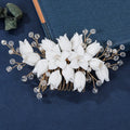 Wedding Accessories Porcelain Flower Head Pieces Vintage Hair Combs Clips Brides Bridesmaids Gold Color Hairpin Bridal Jewelry