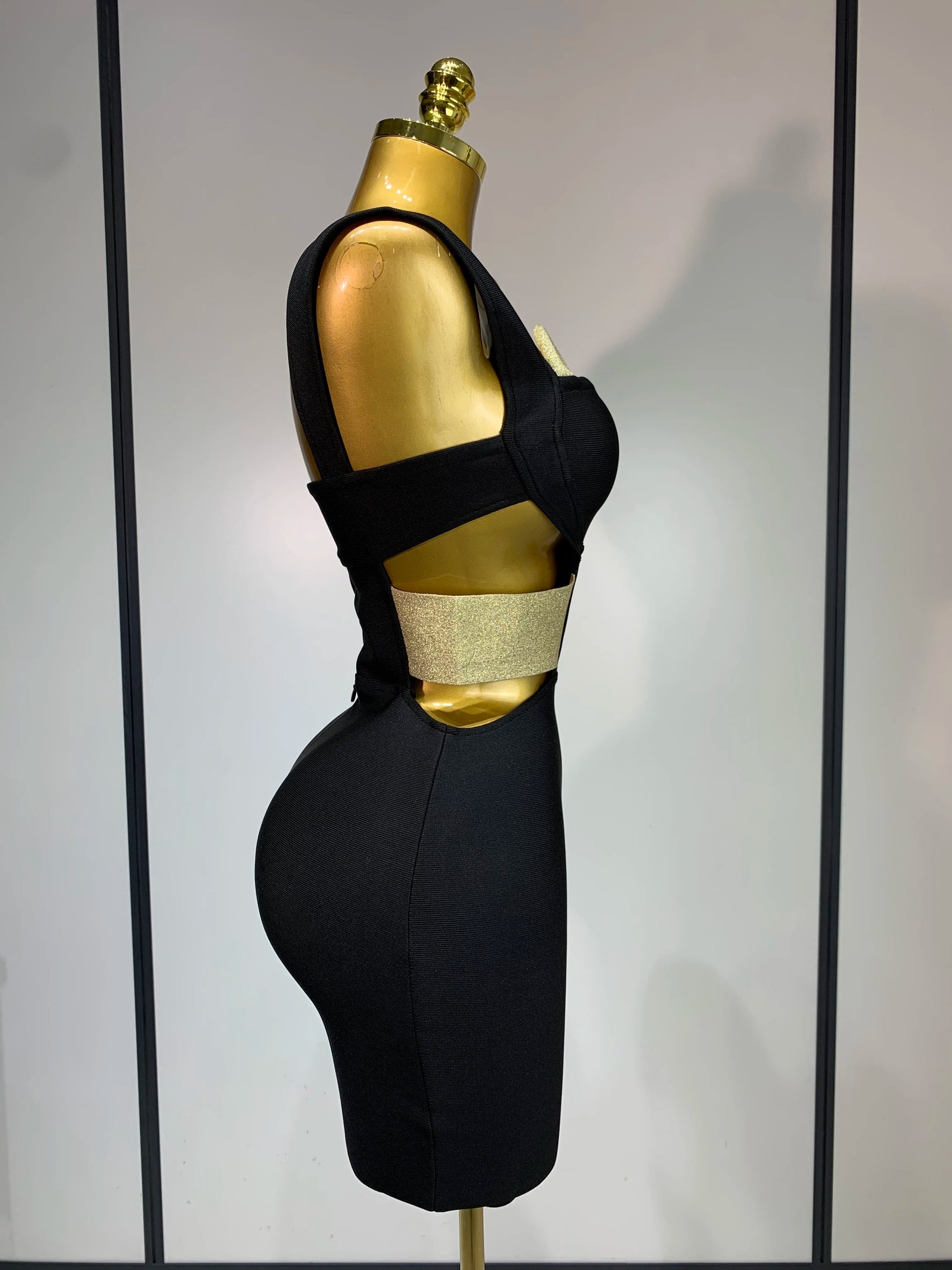 Luxury Birthday Dress Women Sexy Backless Black Bodycon Bandage Mini Dress Celebrate Birthday Evening Party Fashion Dress