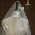 Long Butterfly Bridal Veil Lace Wedding Veils For Evening Dinner Party Dress Women Gift Hair Accessories Brides Jewelry
