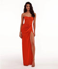 2023 Summer Women Sexy Strapless Bodycon Mid-calf Bodycon High Split Dress Fashion Wedding Mermaid Celebrate Party Dress