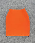 2024 New Women's Bandage Skirt Fashion Versatile Solid Color Tight Mini Skirt Black Red Orange Khaki White Pink Bandage Skirt Orange