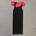 Top Quality Women Sexy Strapless Off the Shoulder Bodycon Long Bandage Dress Celebrate Nightclub Party Birthday Outfit Red