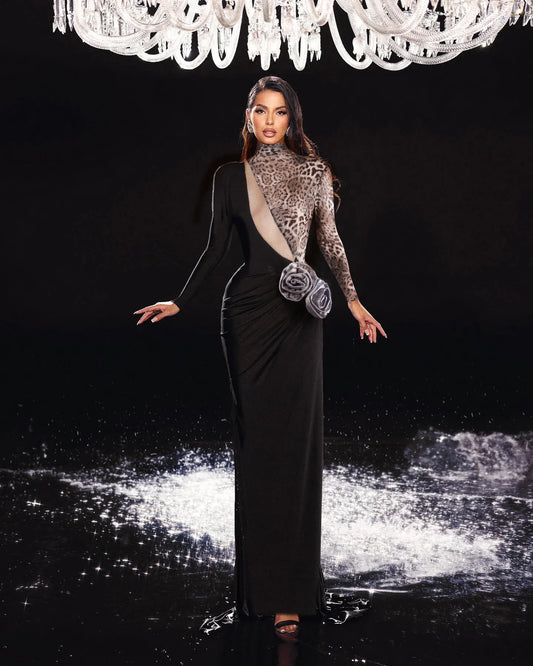 New Arrival Women Long Sleeve Shinning Sequins Florals Bodycon Long Dress Keyhole Celebrate Evening Party Prom Outfit