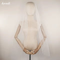 Simple Wedding Veil Ivory Soft Tulle, Single Tier Rounded Edge with Metal Comb