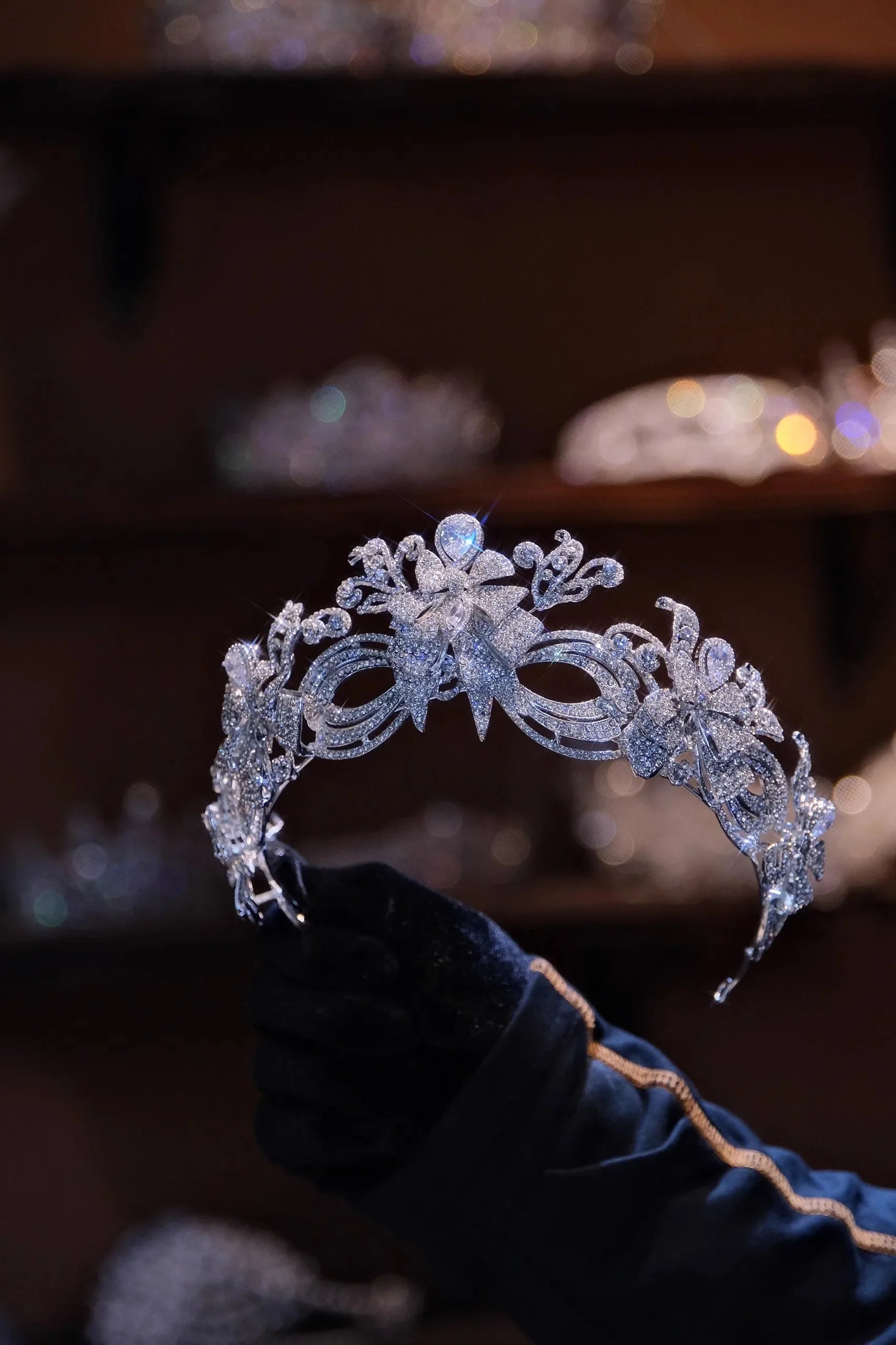 Bridal Hair Jewelry Rhinestones Zirconia Tiaras and Crowns Princess Queen Diadem For Brides Women Headpieces Wedding Accessories