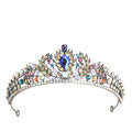 Princess Crowns For Women Girl Rhinestone Queen Bridal Tiara Crown For Wedding Bride Headdress Party Prom Hair Jewelry Diadem Imitation Rhodium Plated