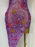 Women Sexy Mesh See Through Stretchy Sparkly Rhinestone Performance Costume Stage Dancer Nightclub Party Luxury Birthday Dress