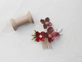 Wedding Accessories Red Flower Hair Comb Pin Clip Leaf Hairpin For Brides Bridesmaids Women Girl Head Pieces Bridal Jewelry