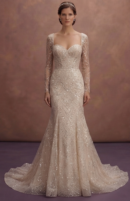 Sequin Bridal Gowns with Chic Glamour