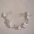 Porcelain Flower Hair Comb Pin Clip Leaf Head Piece For Brides Bridesmaids Crystal Hairpins Wedding Accessories Bridal Jewelry