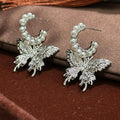 Butterfly Zircon Pearl Bridal Earrings CZ Cubic Zirconia Wedding Earring For Brides Accessories Women Birthday Gifts Jewelry a Clear