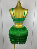 Women Sexy Green Sling Backless Dress Bodycon Bandage Dress Celebrity Elegant Evening Club Luxury Birthday Party Dresses