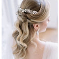 Wedding Accessories Long Hair Comb Pin Porcelain Flower Hairpins For Brides Women Leaf Headband Headpieces Bridal Jewelry