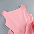 Summer Pink Color Women Sleeveless Sexy O-Neck Backless Bodycon Mini Dress Celebrate Girls' Birthday Party Outfit Vestido