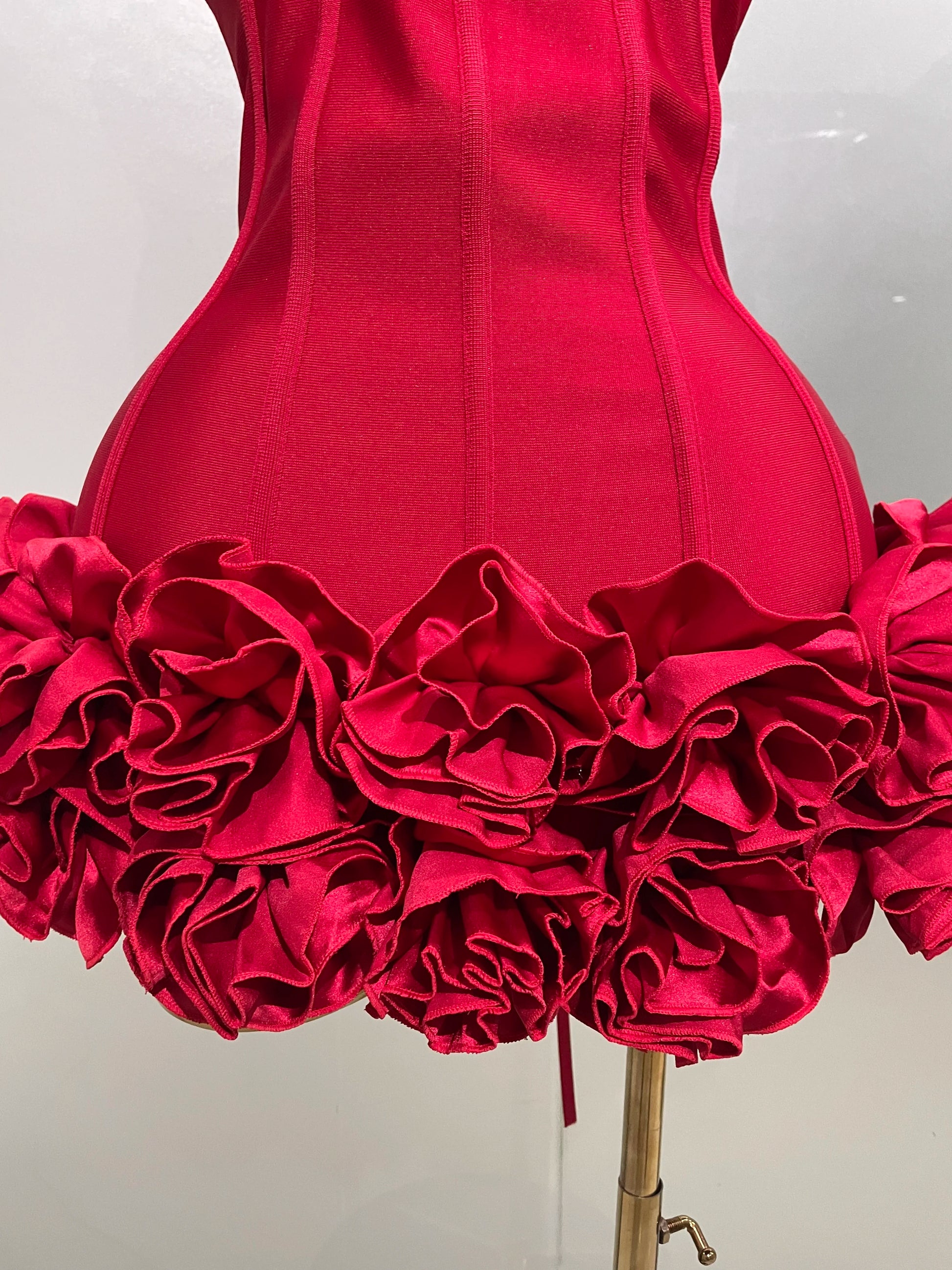 Sexy Evening Bandage Dress Strapless Bodycon Flowers Mini Celebrity Women Birthday Party Dress Photo Shoot Nightclub Outfit