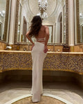 Women Celebrity Sexy Backless Halter Black White Summer Skirt Set 2024 Elegant Evening Club Party Outfits