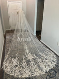 Cathedral Veil Lace with sequins Wedding Veil Cathedral Length 118