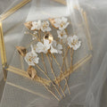 Bridal Jewelry Gold Silver Color Hairpin Porcelain Flower Hair Pin Clip Brides Women Head Piece Headdress Wedding Accessories gold color B