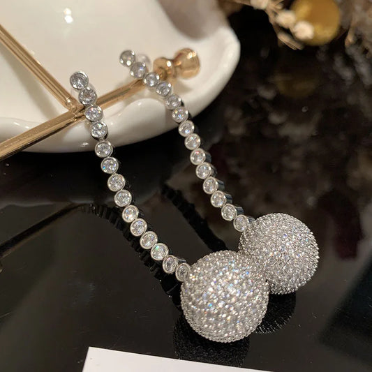Luxury Zircon Bridal Earrings Cubic Zirconia Wedding Drop Earring For Brides Accessories Women Party Evening Dress Jewelry