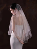 Flower Pearl Bridal Veil Short Wedding Veils For Brides Evening Dinner Party Dress Women Girl Gifts Hair Accessories Jewelry
