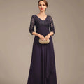 Customized Mother of Dresses V Neck Lace Bride Party Dress A Line Formal Elegant Evening Gowns robes invitée mariage
