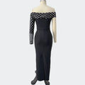 Women Sexy One Shoulder Sparkly Crystal Bodycon Long Bandage Dress Evening Party Red Carpet Fashion Outfit Vestido