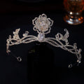 Wedding Hair Accessories Rhinestones Zircon Tiara Crown Flower Diadem For Brides Women Gift Headpiece Headband Bridal Jewelry a