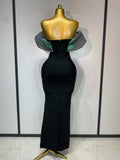 Women Celebrity Sexy Off Shoulder Beading Bodycon Maxi Long Bandage Dress Elegant Evening Club Party Luxury Birthday Outfit