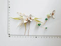 Bridal Jewelry Imitation Pearl Hairpin Gold Color Head Piece For Brides Women Flower Leaf Hair Comb Pin Clip Wedding Accessories a