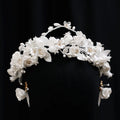 Flower Floral Tiaras and Crowns Pageant Prom Headbands For Brides Women Girl Headpieces Wedding Hair Accessories Bridal Jewelry a