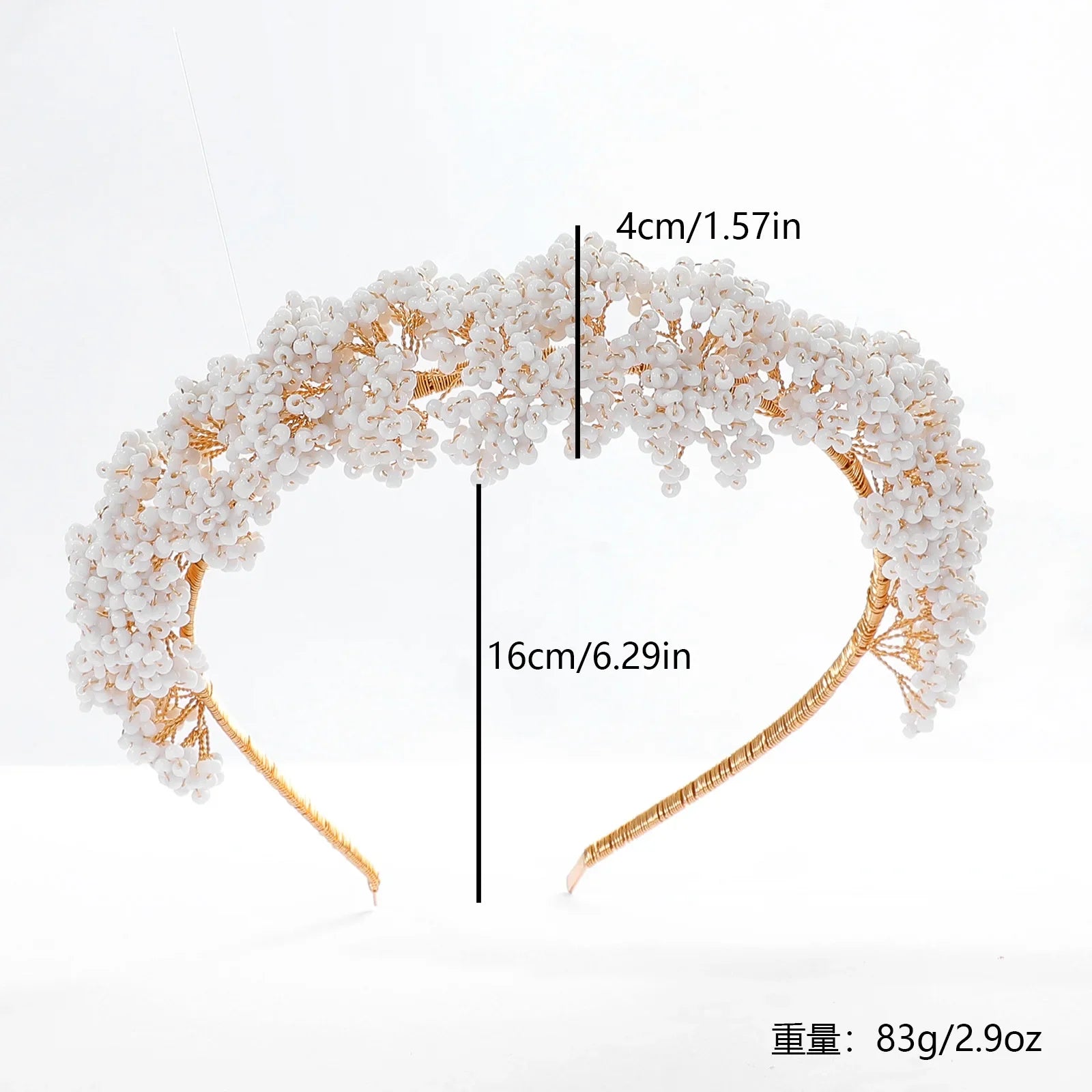 Gold Color Headband Hairband Handmade Headpiece For Bride Women Headwear Headdress Bridal Hair Jewelry Wedding Accessories