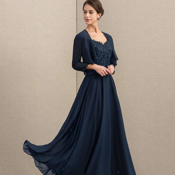 Mother Of The Bride Dress - Custom Formal Mother of Dresses Evening Gowns Long Sleeves A Line Elegant Bride Party Dress Lace Applique robes invitée mariage