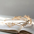 Bridal Hair Jewelry Vintage Gold Color Tiara Pearl Zircon Headband Headpiece Brides Leaf Hairband Headwear Wedding Accessories