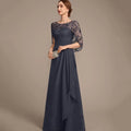Customized O Neck Mother Dress Elegant Lace A Line Wedding Party Gowns For Bride Chiffon Applique Vintage Formal Bridal Dresses