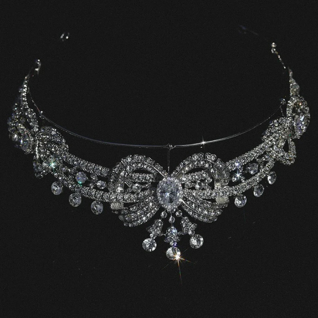 Rhinestones Crystal Tiaras and Crowns Women Headband For Brides Princess Queen Headpiece Wedding Accessories Bridal Hair Jewelry