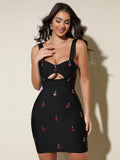 Spring Women Mini Bandage Dress Sexy Camisole Sleeveless Light Luxury Nail Bead Design Bodycon Dress Evening Party Vestidos