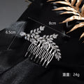 Wedding Accessories Crystal Zircon Hair Comb Pin Clip Leaf Hairpin For Brides Bridesmaids Women Head Pieces Bridal Jewelry 1