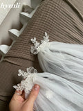 Bridal Cape Veil , Wedding Veil , Lace Applique Wedding Cloak Shoulder Veil 118