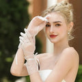 Short Bridal Gloves Pearl Wristband Wedding Glove For Women Girl Party Evening Dress Jewelry Bride Accessories a