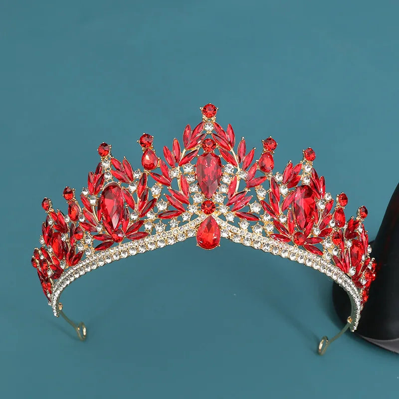 Baroque Crowns And Tiaras For Women Crystal Queen Princess Bridal Crown For Wedding Hair Accessories Party Prom Hair Jewelry as picture