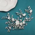 Wedding Accessories Porcelain Flower Hair Comb Pin Imitation Pearl Crystal Hairpin For Brides Women Head Pieces Bridal Jewelry