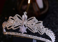 Bridal Hair Jewelry Crystal Zirconia Tiaras and Crowns Princess Queen Diadem For Brides Women Headpieces Wedding Accessories