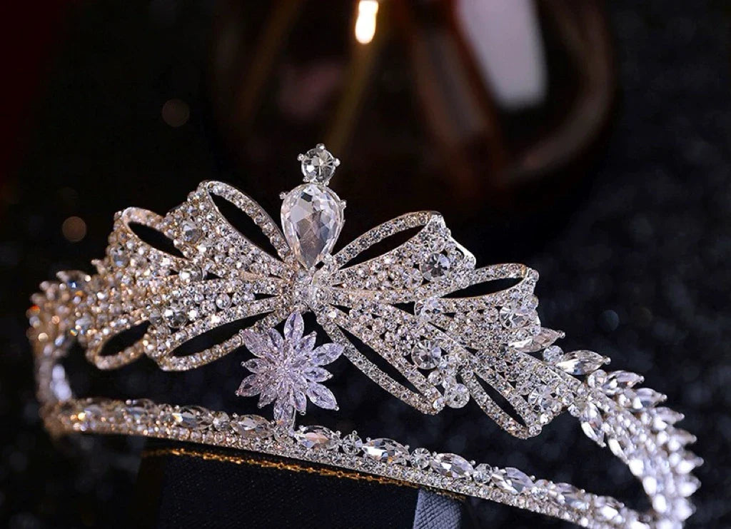 Bridal Hair Jewelry Crystal Zirconia Tiaras and Crowns Princess Queen Diadem For Brides Women Headpieces Wedding Accessories