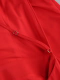 Red Color Women Sexy Strap Sleeveless Florals Loose Floor-Length Dress Celebrate Evening Party Wedding Mermaid Dress