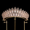 AAA Zircon Tiaras and Crowns Cubic Zirconia CZ Headband For Brides Prom Pageant Diadem Wedding Hair Accessories Bridal Jewelry rose gold color