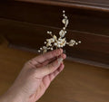 Wedding Accessories Pearl Crystal Hair Pin Clip Vintage Gold Silver Color Head Pieces Bridesmaids Brides Hairpins Bridal Jewelry gold color 1