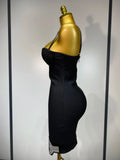 Women Fashion Sexy Backless Halter Black Midi Bodycon Bandage Dress Elegant Evening Club Luxury Birthday Party Dresses
