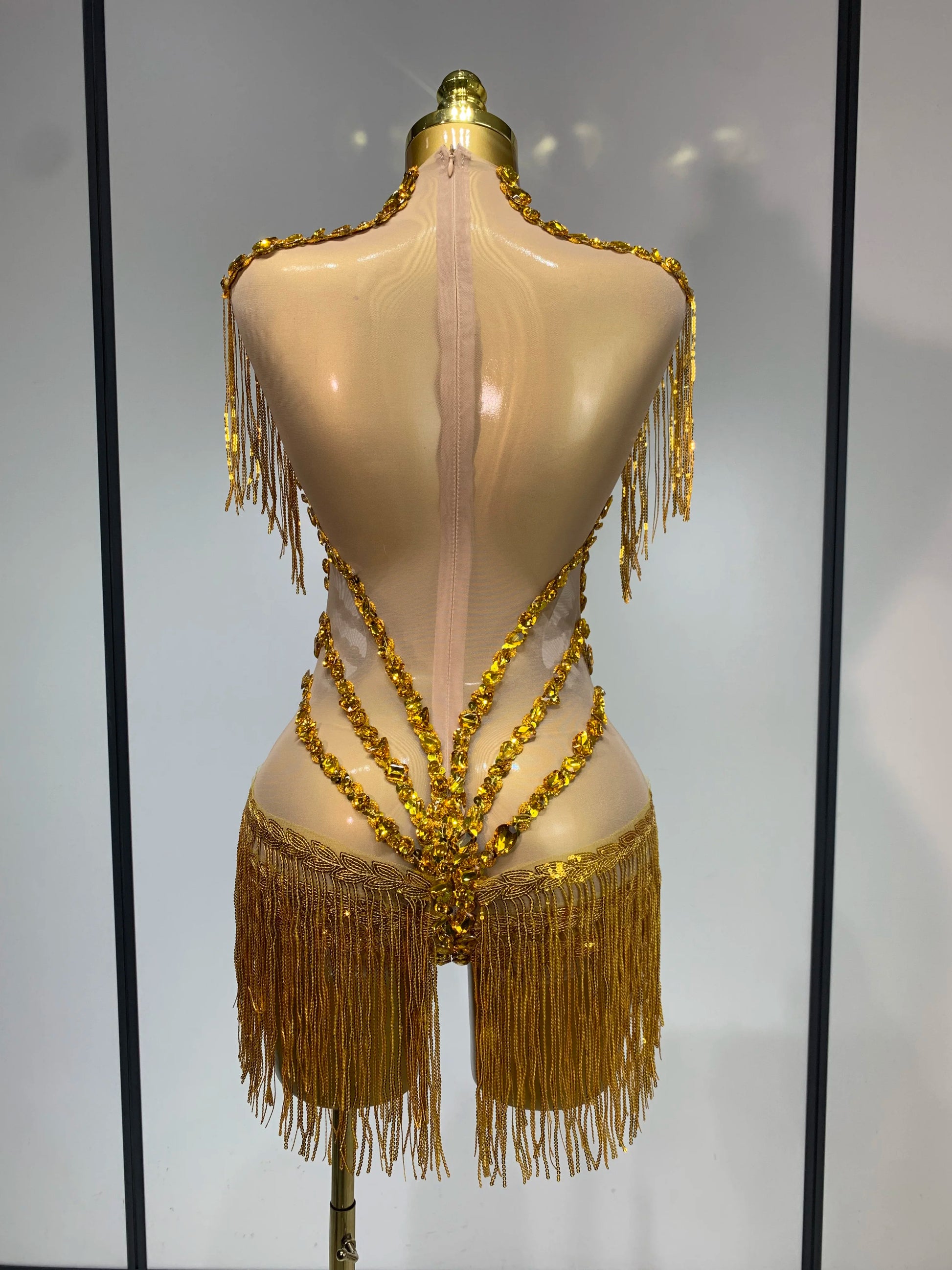 High Quality Luxury Rhinestone Sexy Mesh See Through Bodysuit Women Celebrate Birthday Party Club Singer Dancer Stage Outfit