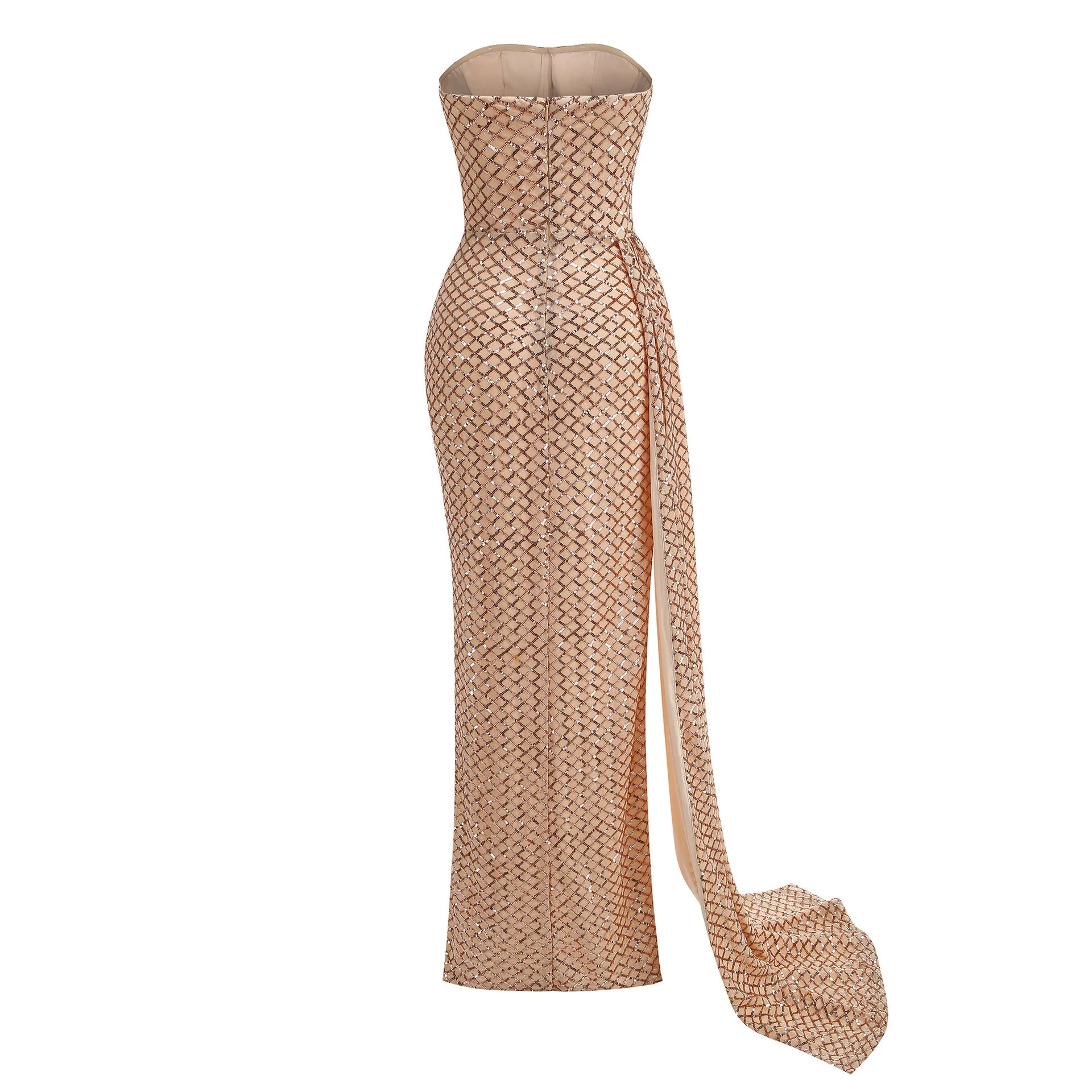 Shinning Sequins Women Sexy Strapless Floor-length Dress Celebrate Evening Party Prom Fashion Outfit Arrival