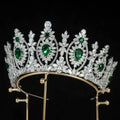 Bridal Hair Jewelry Red Zirconia Tiaras Crowns Zircon Headband Diadem Brides Women Pageant Prom Headpiece Wedding Accessories